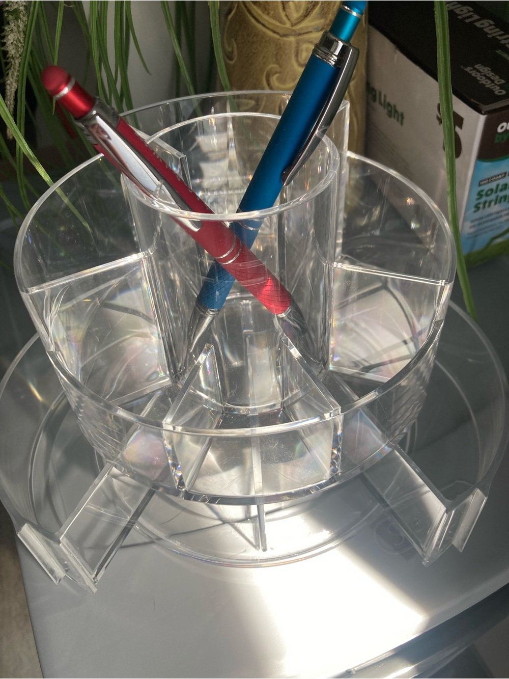 Clear Rotating Desk Organizer - Acrylic Pen and Accessory Holder
